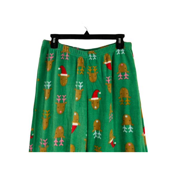Abound pajama set green reindeer fleece 2 piece X-Large XL - Picture 7 of 8